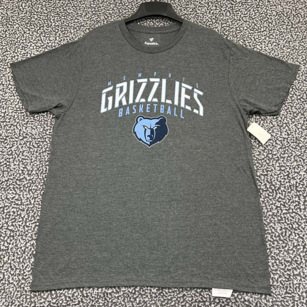 Memphis Grizzlies Shirt Men Large Gray Fanatics Short Sleeve Crew Neck New L